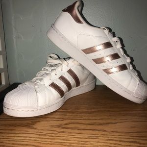 Rose gold adidas superstars